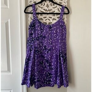 Hary Dary Vintage Celestial Moon Stars Swing Mini Dress M Witchy Night Fairy 90s